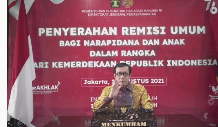 Menkumham Yasonna Laoly Sampaikan Remisi kepada 134.430 Narapidana-Anak di HUT Ke-76 Republik Indonesia