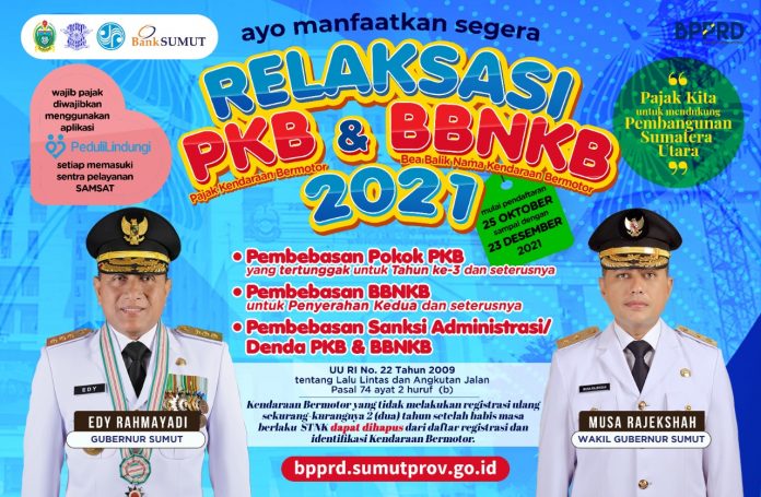 Ada Relaksasi PKB dan BBNKB di Sumut Sampai 23 Desember 2021